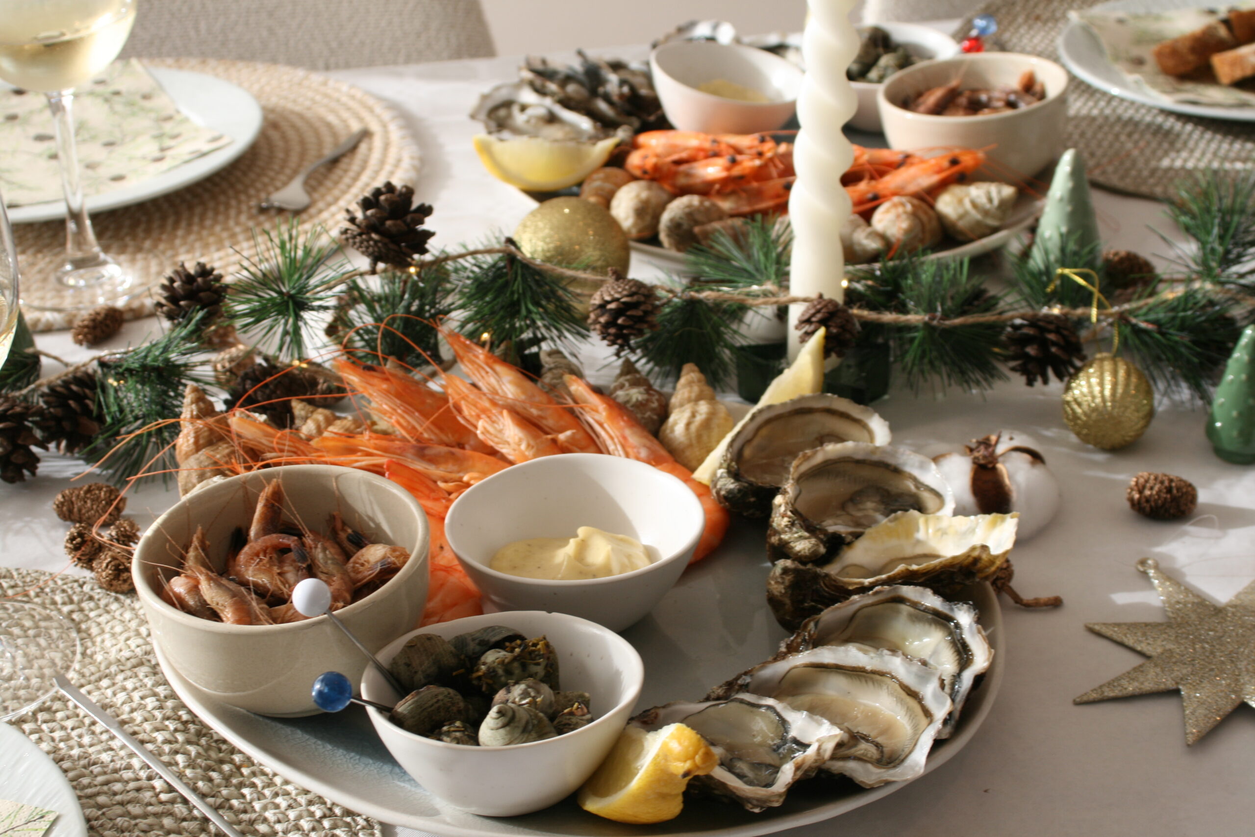 Huîtres et fruits de mer à Saint Armel sur la presqu'île de rhuys, à côté de sarzeau et du tour-du-parc, banastère.